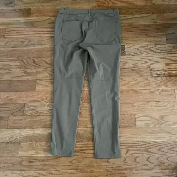 Lululemon ABC Slim-Fit 5 Pocket Mens Pants W34xL31.5 Warpstreme Artifact Brown - Picture 3 of 11